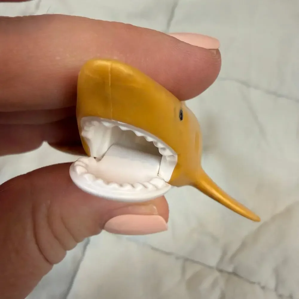 Playmobil 1998 Yellow Golden Shark Toy Figure Movable Mouth Open Close